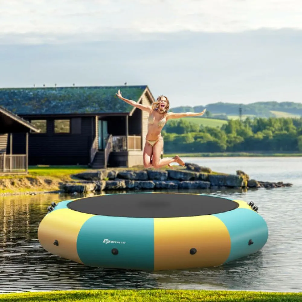 10 Feet Inflatable Splash Padded Water Bouncer Trampoline-Blue