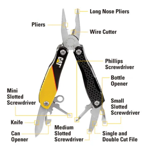 12-in-1 Multi Tool Yellow/Black Handle