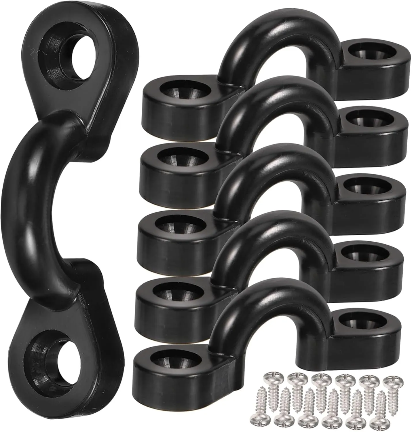 1set C-Shaped Buckle for Kayaks Boats Heavy Duty Outdoor Rope Fixing Buckles Screws Essential Accessories for Canoeing Rafting and Docking Lines
