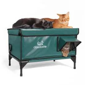 2-Door Lift-Top Elevated Insulated Outdoor Cat House Large