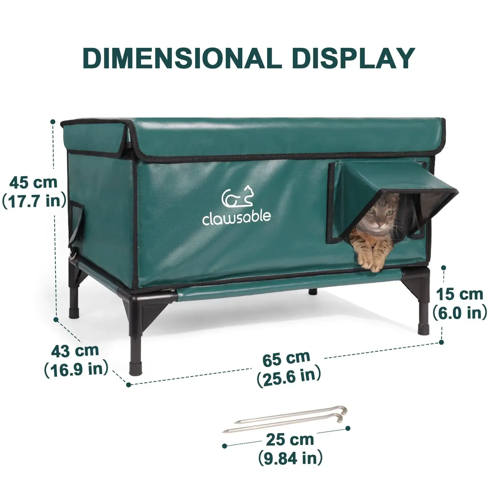 2-Door Lift-Top Elevated Insulated Outdoor Cat House Large