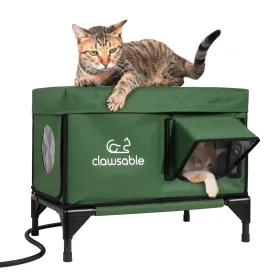 2-Door Portable Elevated Heated Outdoor Cat House Medium