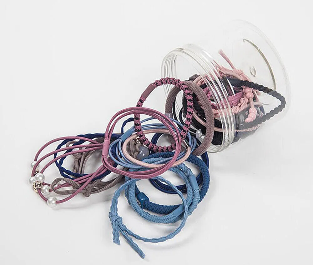 24 Pcs Set Korean Women Elastic Ponytail Holder Rope Hair Tie Ring Hairband Band