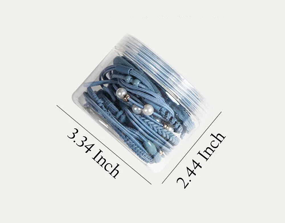 24 Pcs Set Korean Women Elastic Ponytail Holder Rope Hair Tie Ring Hairband Band