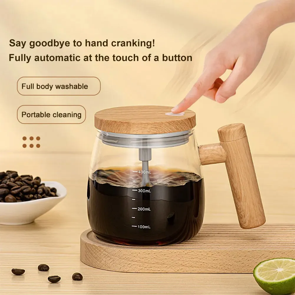 400ML  IP67 Waterproof High Borosilicate Glass Auto Mixing  Mug