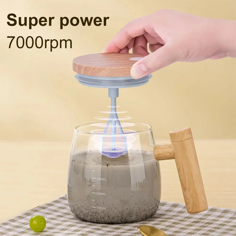 400ML  IP67 Waterproof High Borosilicate Glass Auto Mixing  Mug