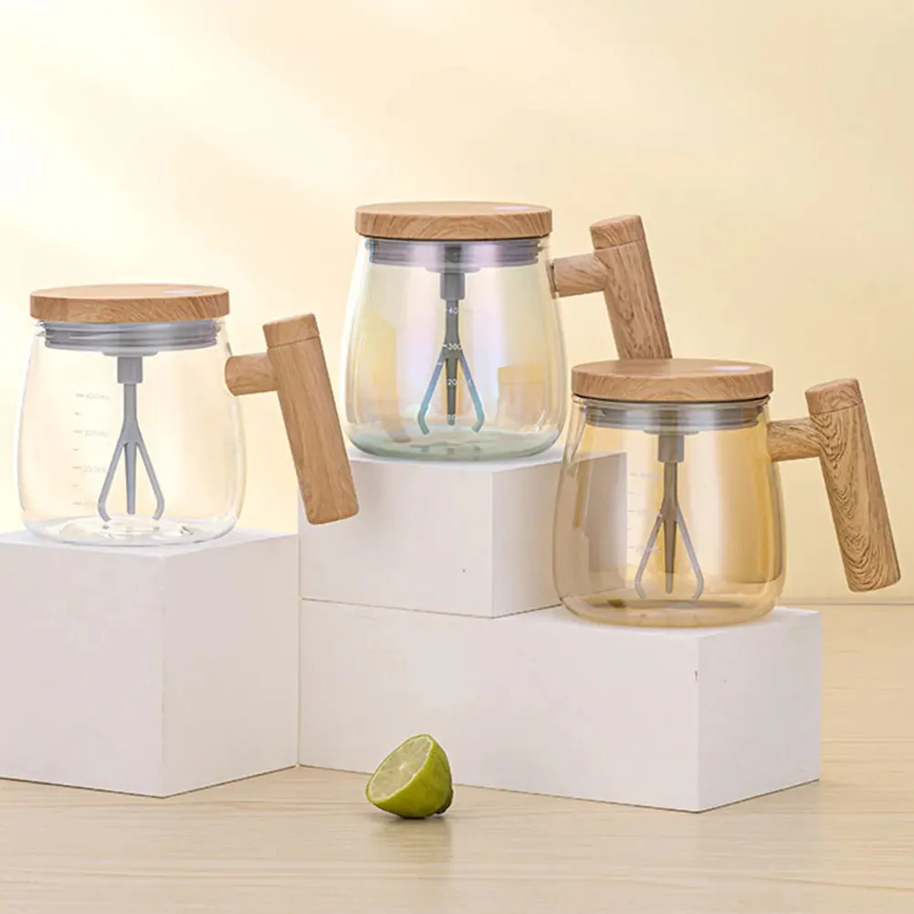 400ML  IP67 Waterproof High Borosilicate Glass Auto Mixing  Mug