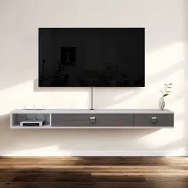 55" Dueta Floating TV Stand, Greyish White