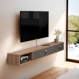 63" Dueta Floating TV Stand, Walnut