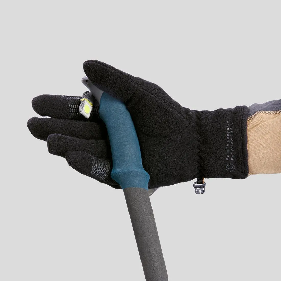 Adult mountain trekking fleece gloves -   MT100 Black