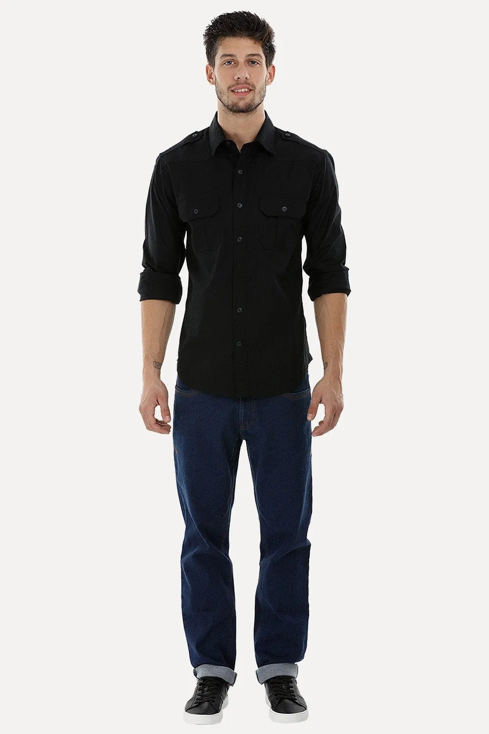 Army Styled Stretchable Shirt