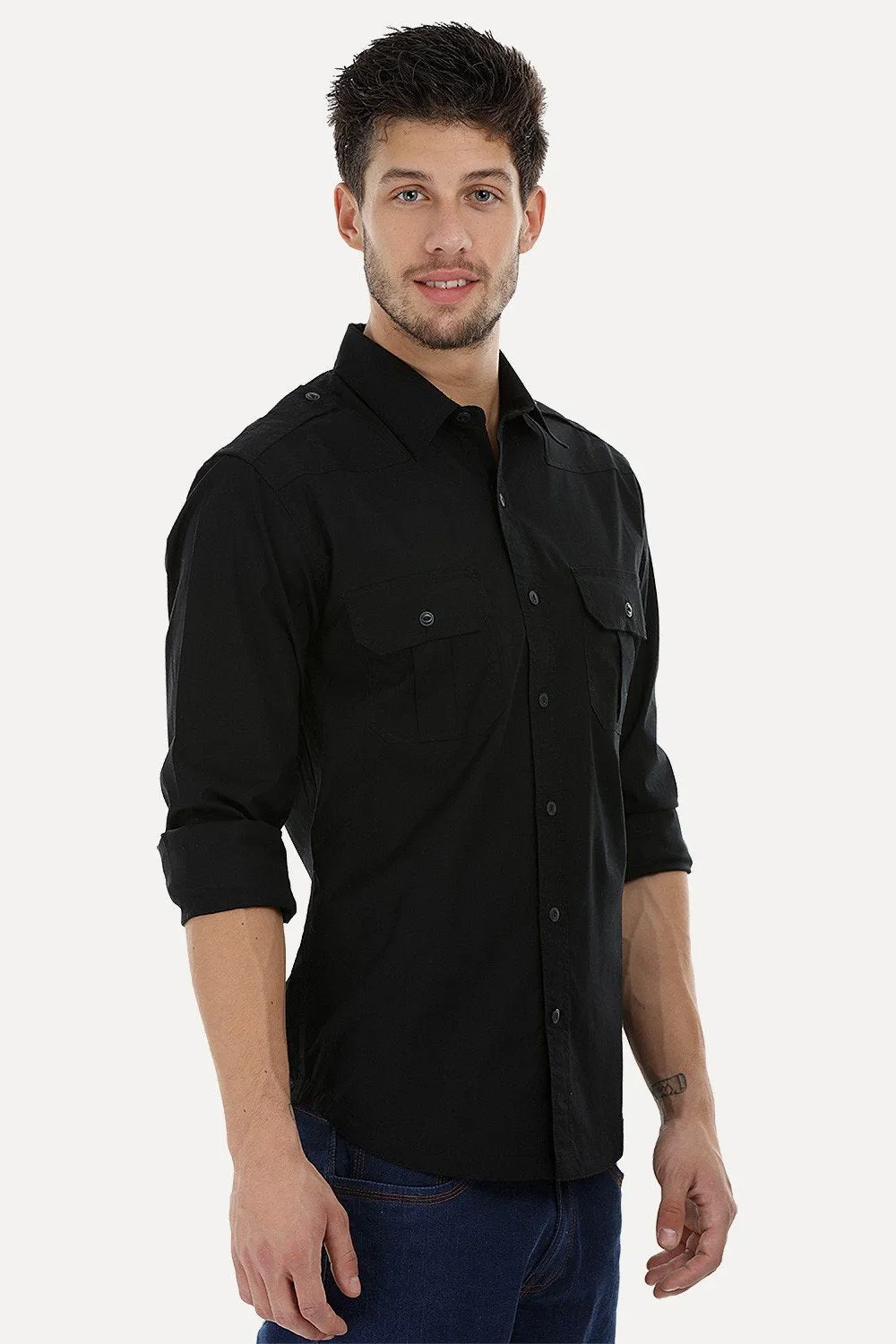 Army Styled Stretchable Shirt