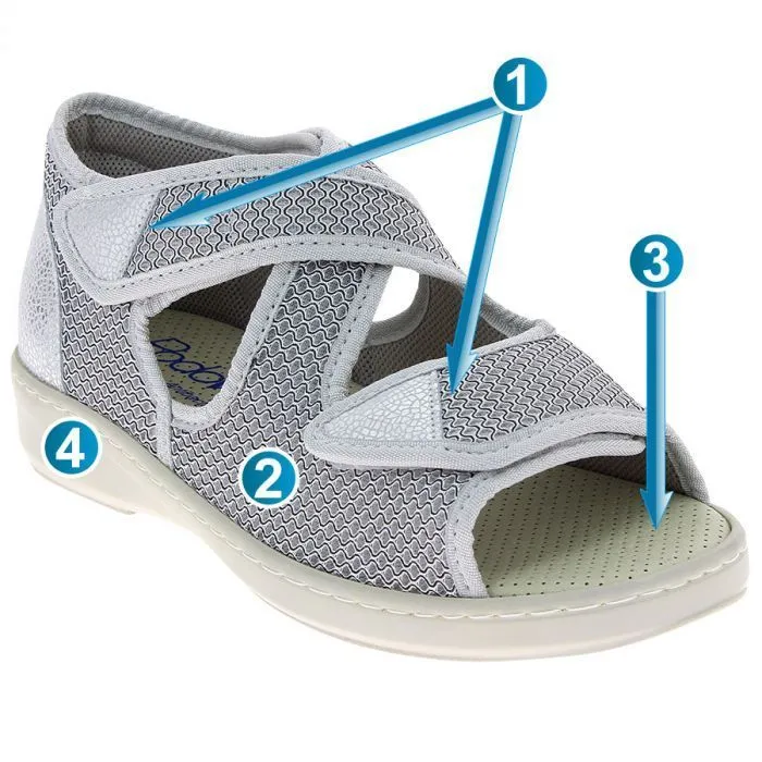 Athena Jean Wide Adjustable Oedema In/Outdoor Sandals