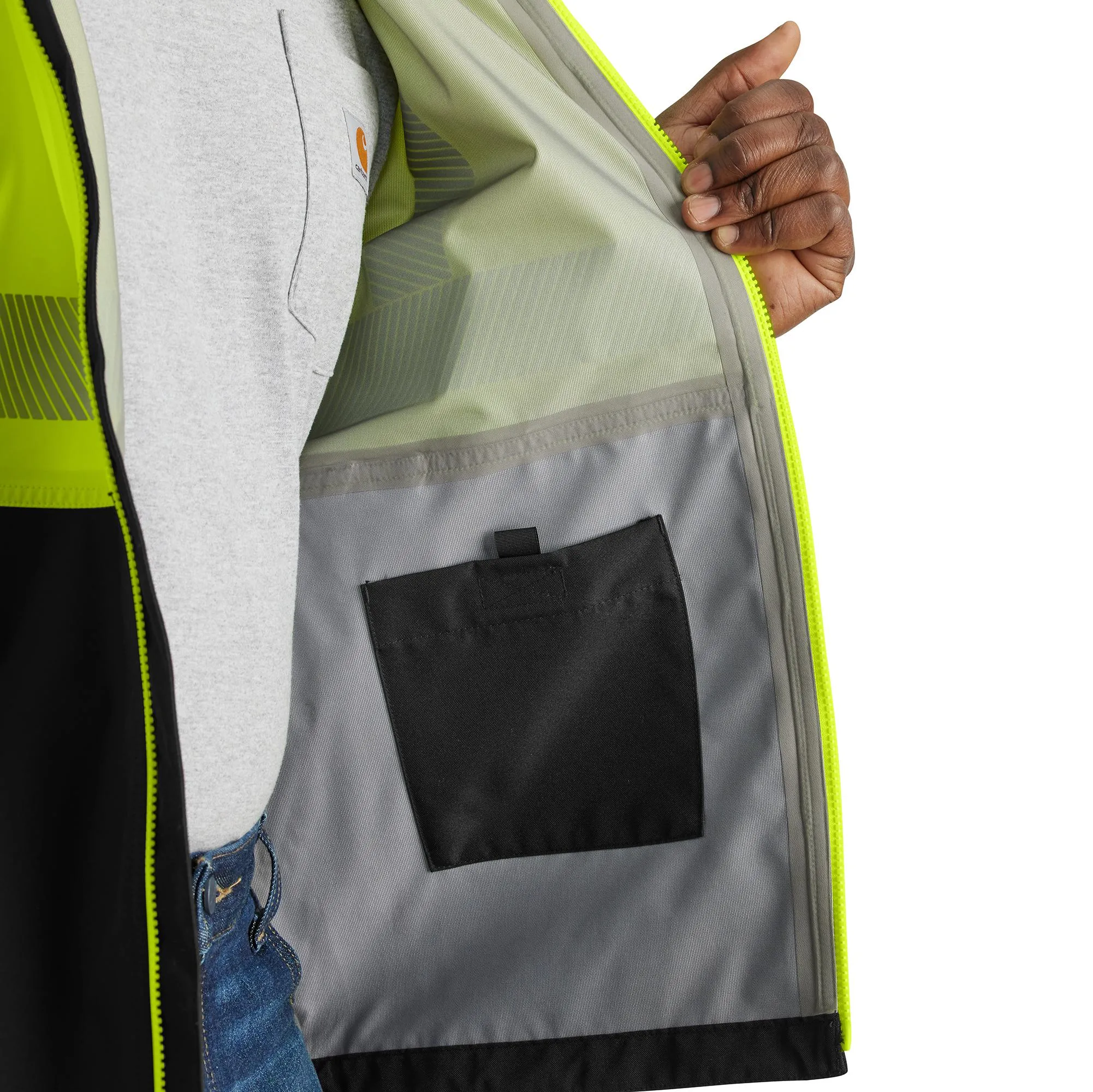 Carhartt Men's Hi-Vis Waterproof Storm Defender® Class 3 Hooded Jacket