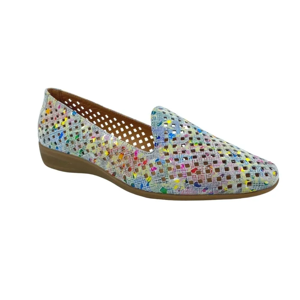 Cassini Women's Mice Slip On Loafers- Paint Drops