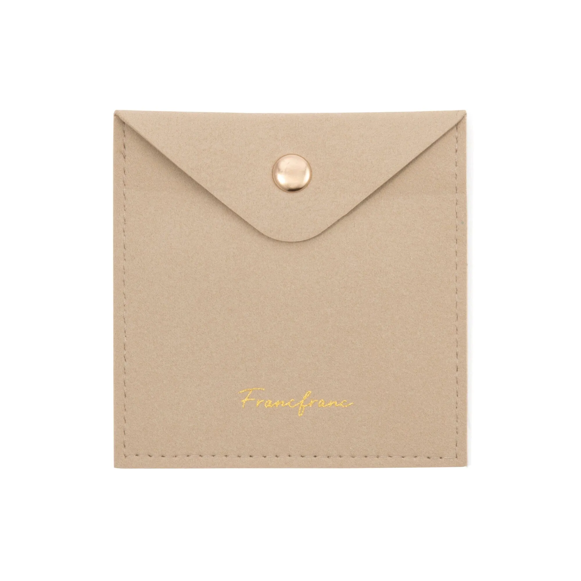 Compact Mirror With Pouch  Beige