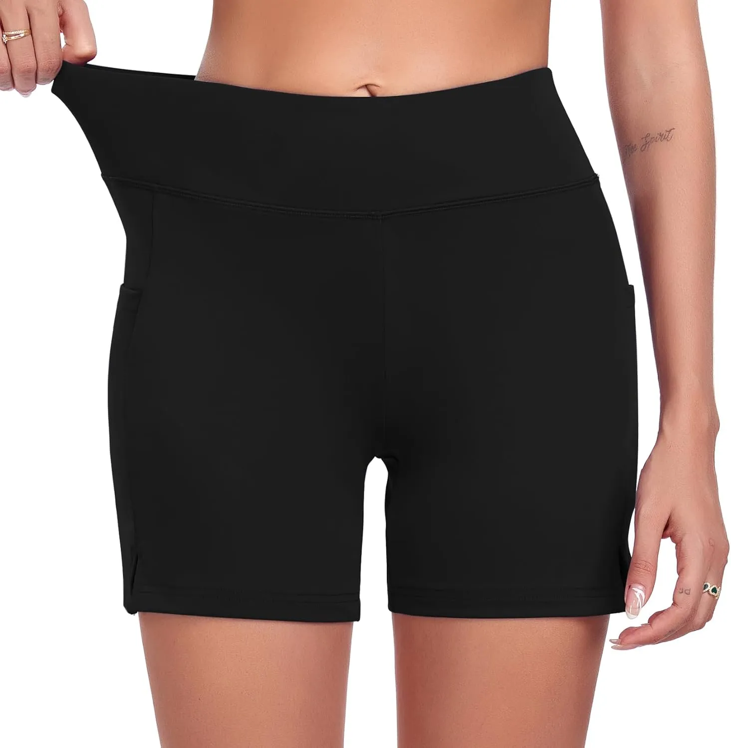 DAYOUNG Women's High Waisted Swim Skirt Tummy Control Board Shorts with Pocket Beach Bottoms with Liner