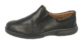 DB Shoes Mens Wide Fit (2V) Leather Slipon Loafer (Newport) in Black Size 7 - 14