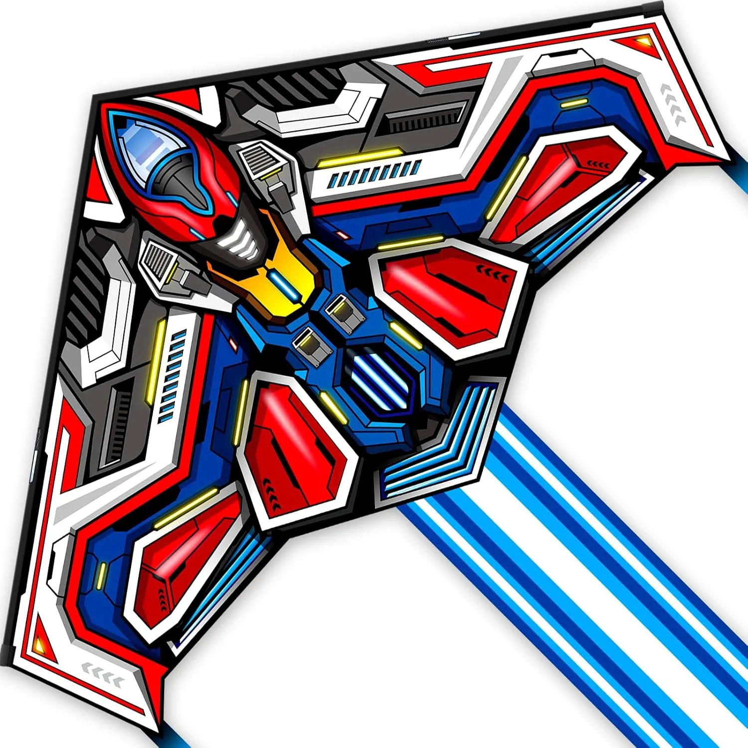 Delta Kite for Kids & Adults, Extremely Easy to Fly Kites, Single Line Beach Kite with Winder for Family Outdoor Games & Activities (Spaceship Kite)