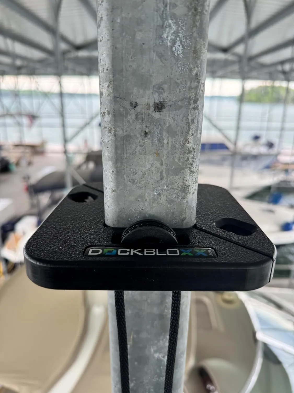 Dock Float Storage & Organization Pully System- No Drill Easy Install- UV & Rust-Resistant, Marine-Grade, Made in the USA- Fits a 4" Square Post