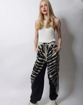 Drawstring Ankle Semi Tye Dye Casual Pants