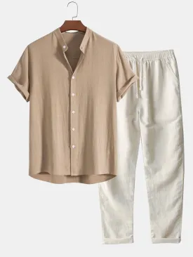 Eden | Men's Linen Polo Shirt and Pants Set