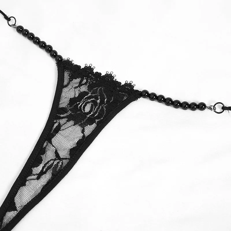 ESX003 lace bead chain sexy lingerie
