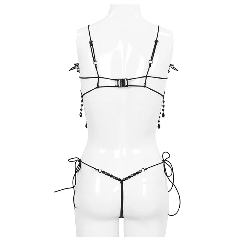 ESX003 lace bead chain sexy lingerie
