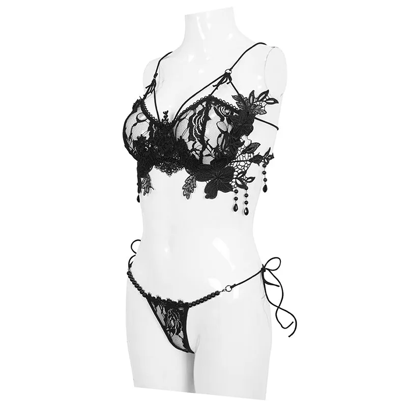 ESX003 lace bead chain sexy lingerie