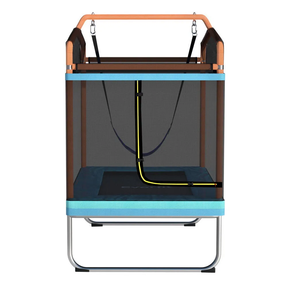 Everfit Trampoline for Kids 6FT with Enclosure Safety Net Swing Rectangle Orange