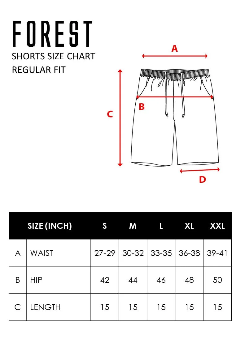 Forest Stretchable 15" Dri-Fit Sport Shorts Quick Dry Short Pants Men | Seluar Pendek Lelaki - 60111
