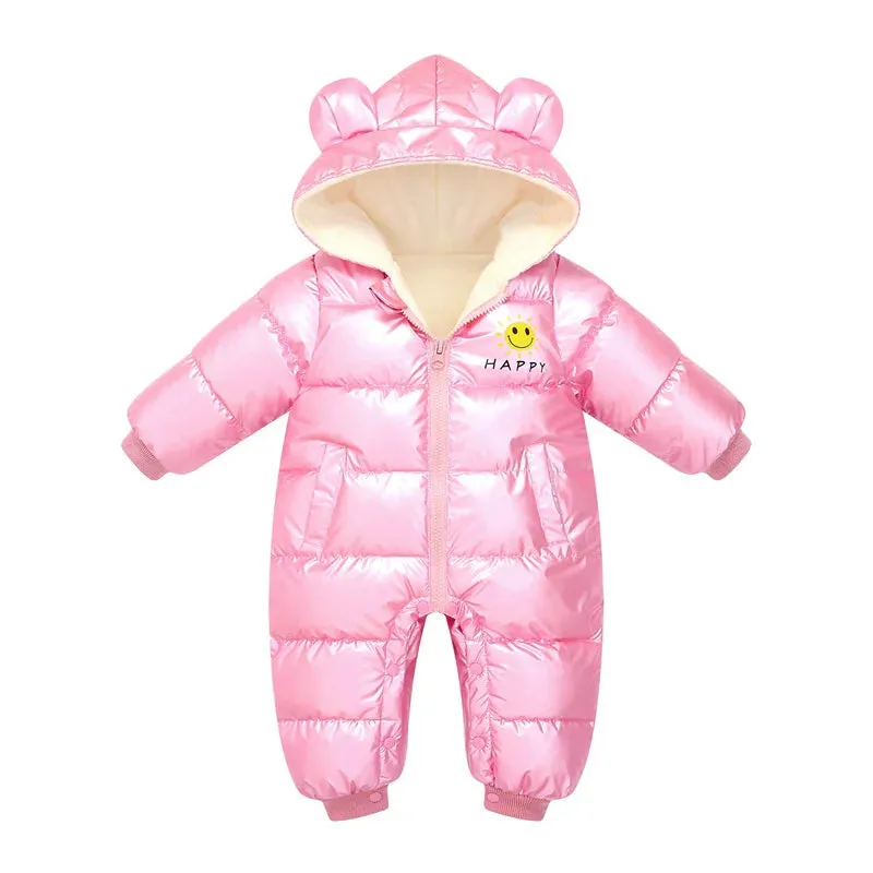 Full-body thermal suit with multicolored metallic hood