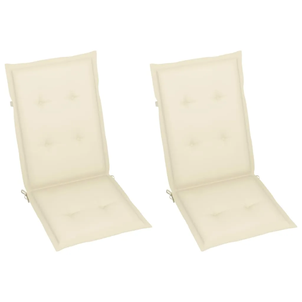 Garden Reclining Chairs 2 pcs with Cushions Solid Acacia Wood