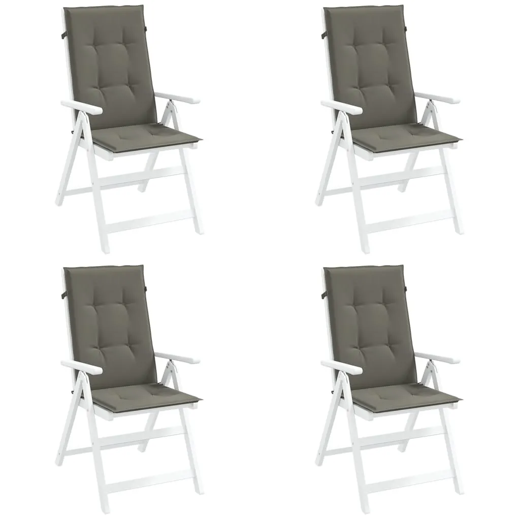 Highback Chair Cushions 4 pcs Melange Dark Grey 120x50x4 cm Fabric