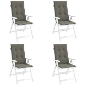 Highback Chair Cushions 4 pcs Melange Dark Grey 120x50x4 cm Fabric