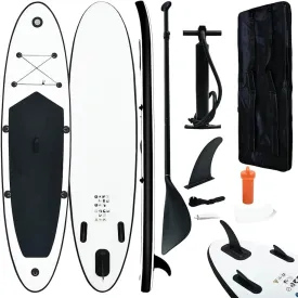 Inflatable Stand Up Paddle Board for Fun & Relaxation, Durable and Stable Design, for Water Adventures, Black and White 153.5"