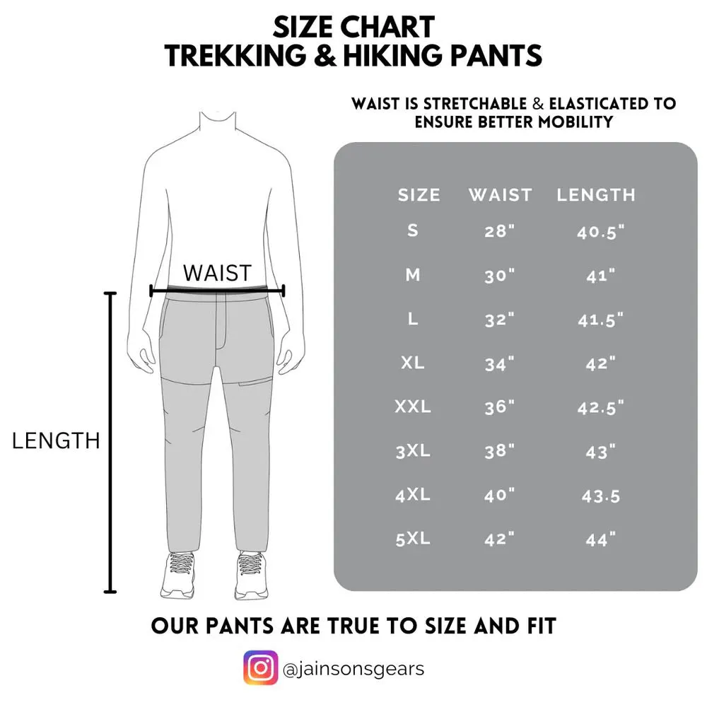 JAG TerraTrek Convertible Trekking Pant | Mustard Charcoal Combination | Bottom Zipper | Ultra Light Crush Fabric