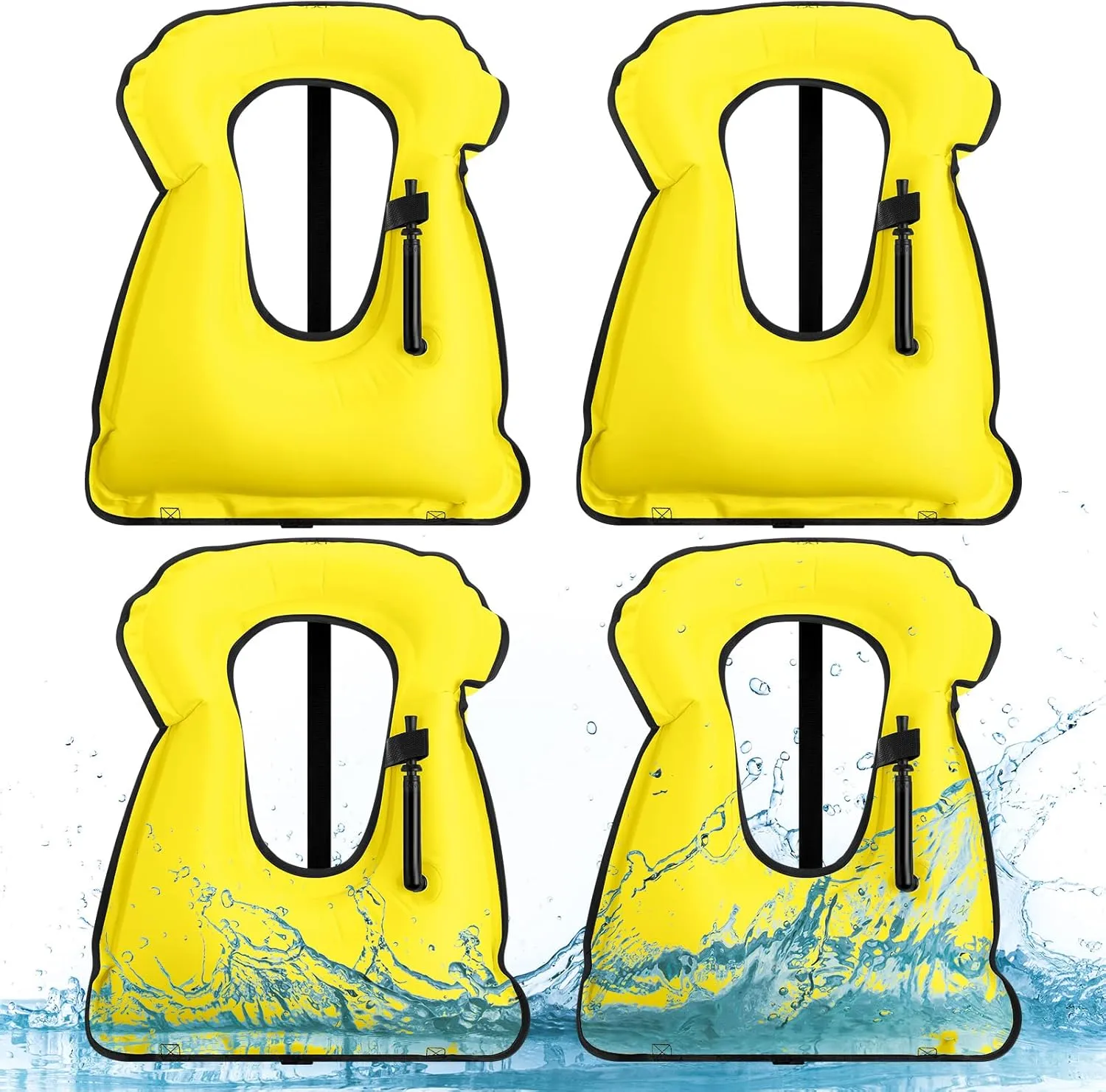 Jerify 4 Pcs Inflatable Snorkel Vest Adults, Portable Swim Vest Jackets, Adjustable Kayaking Jackets Safety Vests for Snorkeling Swimming Diving Surfing