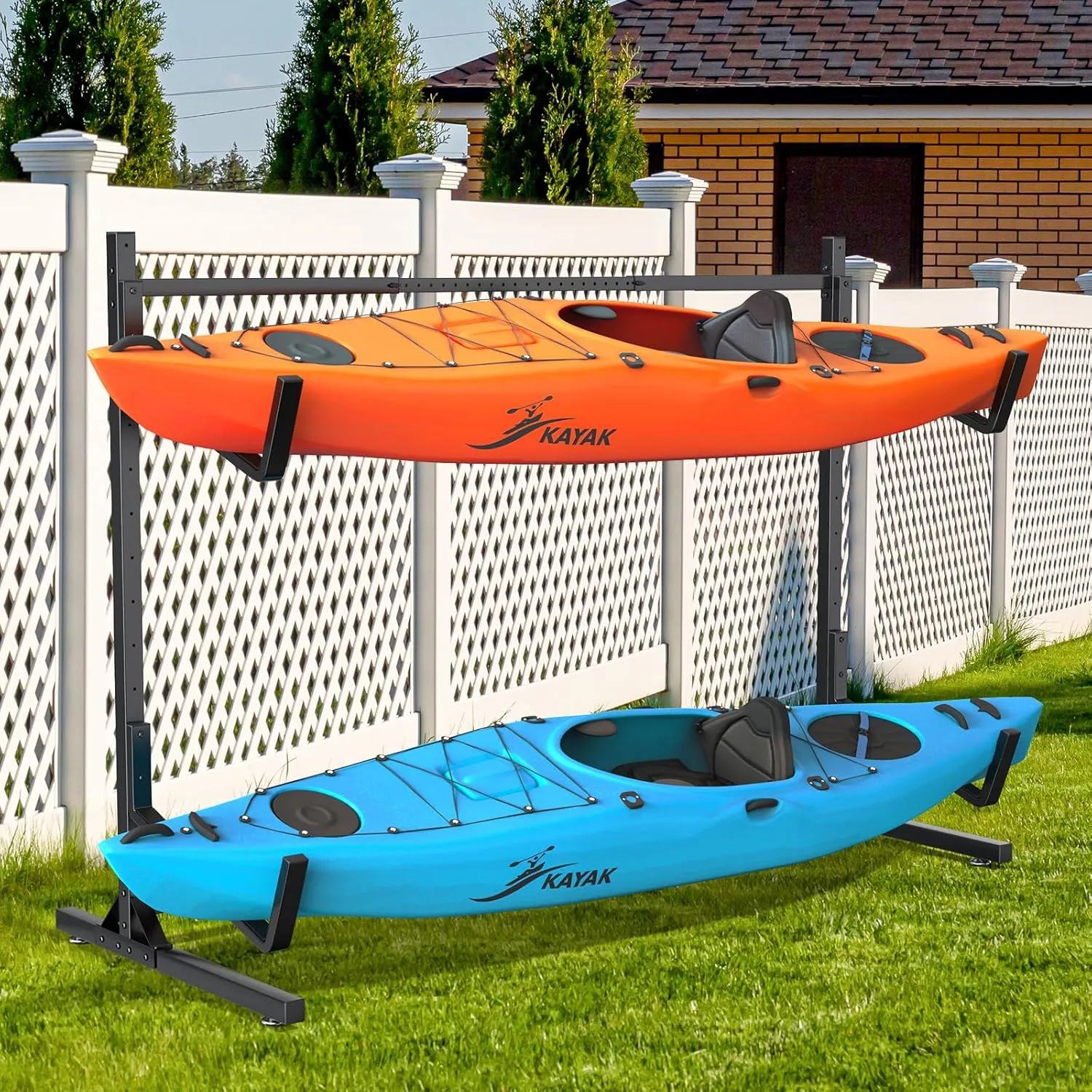Kayak Rack for Outdoor Storage, Kayak Storage Rack, Adjustable Freestanding Kayak Rack Stand Holder for Paddleboard Surfboard for Indoor, Outdoor