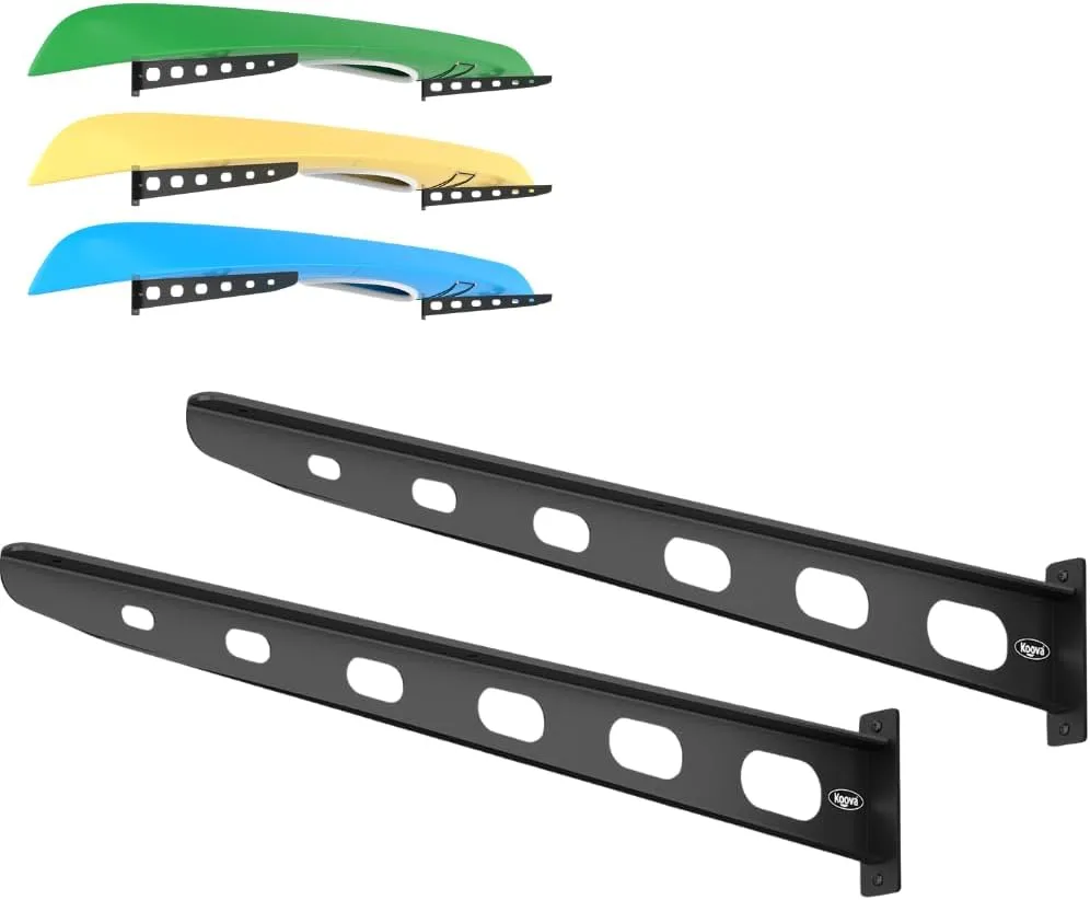 Koova Wall Mounted Storage Rack for Canoes, Kayaks and Stand Up Paddle Boards | Made in The USA | Easy to Install - Hardware Included
