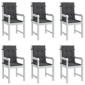 Lowback Chair Cushions 6 pcs Melange Anthracite 100x50x4 cm Fabric
