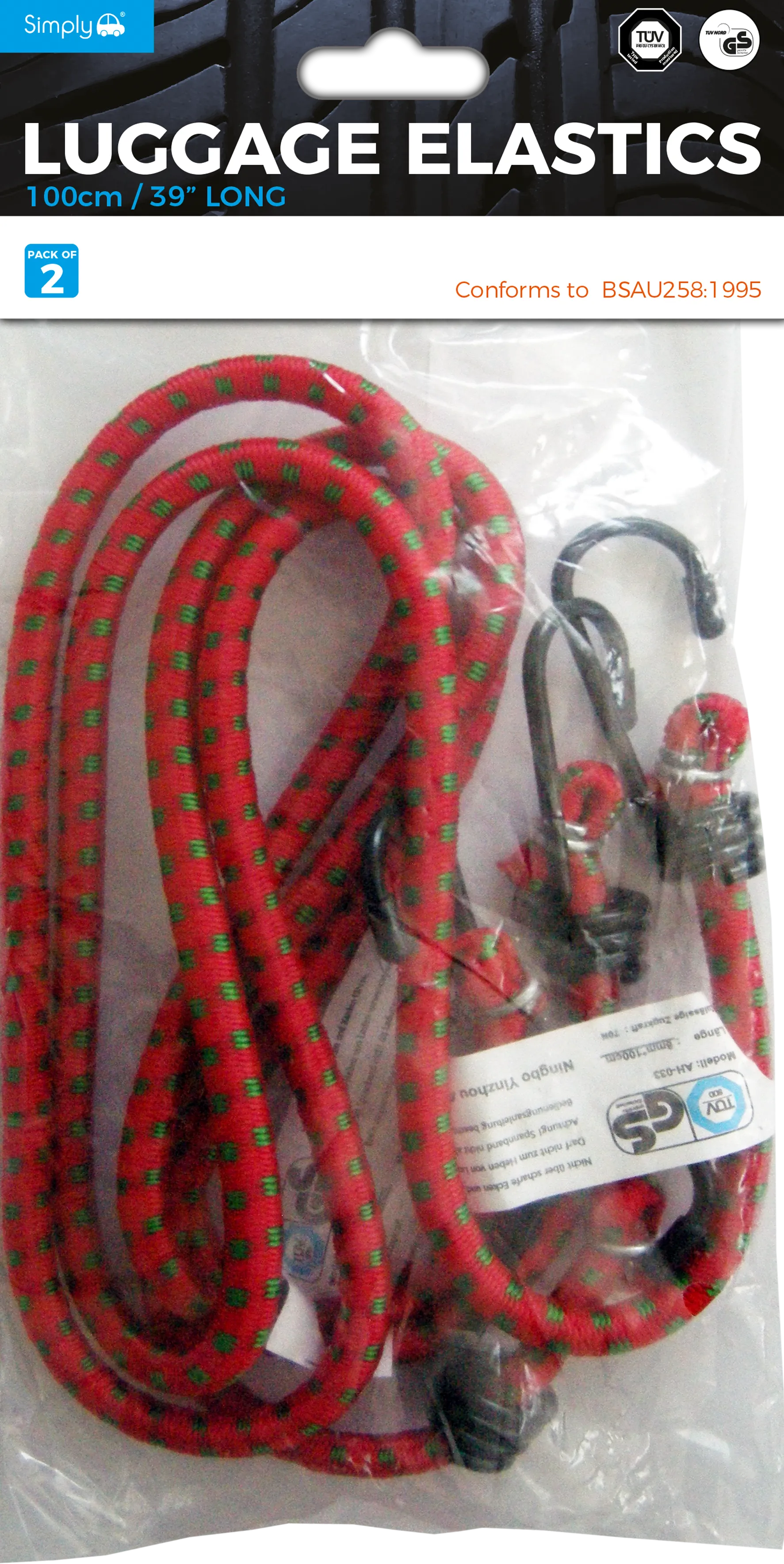 Luggage Elastic 100cm/39in 2 Pack (LE004)