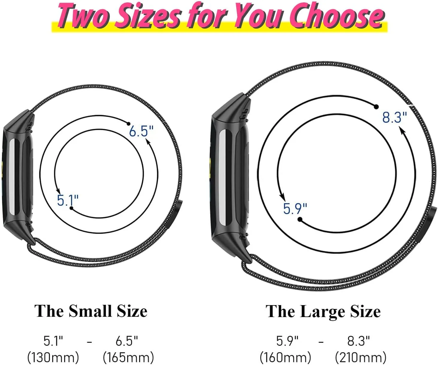 Metal Mesh Loop Bands for Fitbit Charge 5/Charge 6 Band for Women Men, Adjustable Stainless Steel Wristbands Replacement Straps for Charge 5/6 Activity Tracker