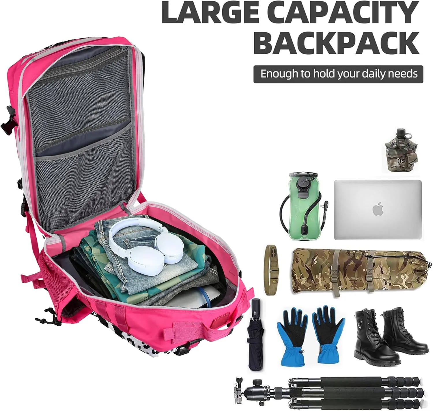 Military Tactical Backpack - 45L Molle Assault Pack for 3-Day Survival, Gym, Hunting, and Daily Use - Versatile Military Backpack & Trekking Day Pack
