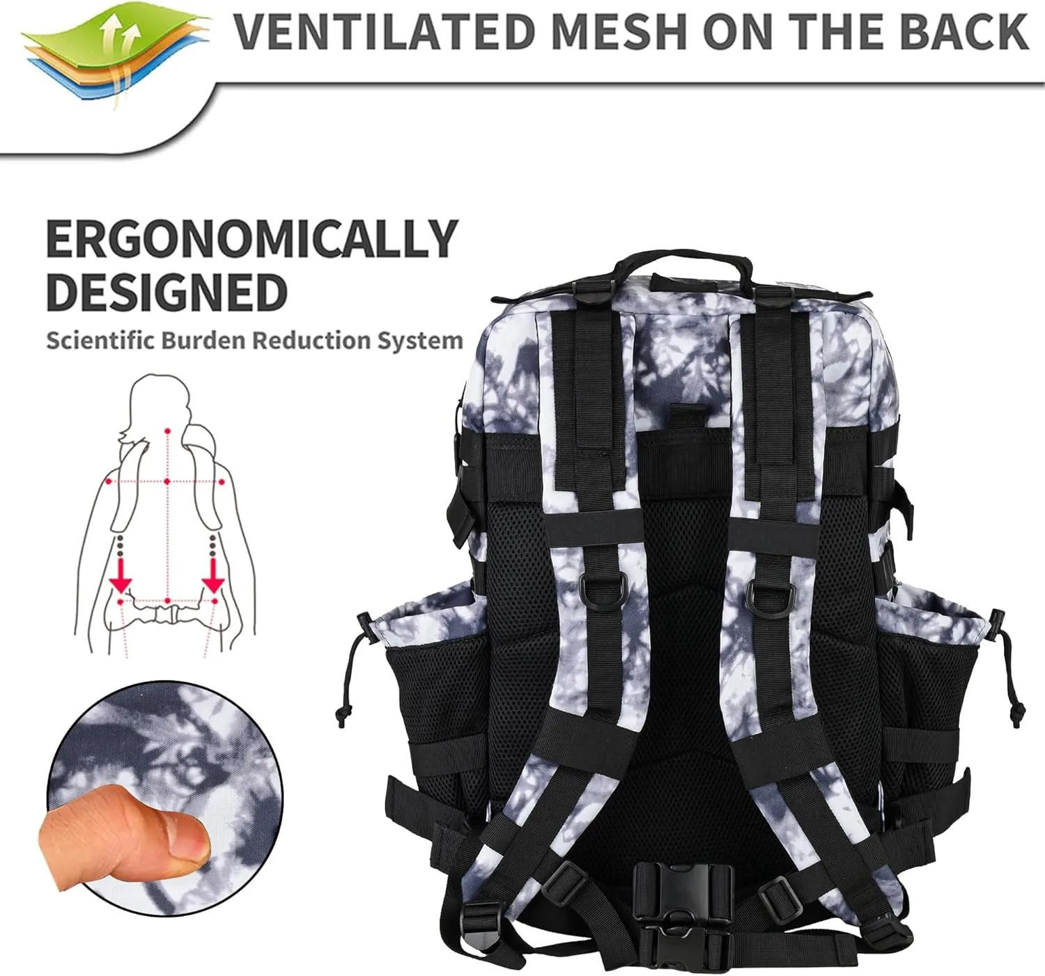 Military Tactical Backpack - 45L Molle Assault Pack for 3-Day Survival, Gym, Hunting, and Daily Use - Versatile Military Backpack & Trekking Day Pack