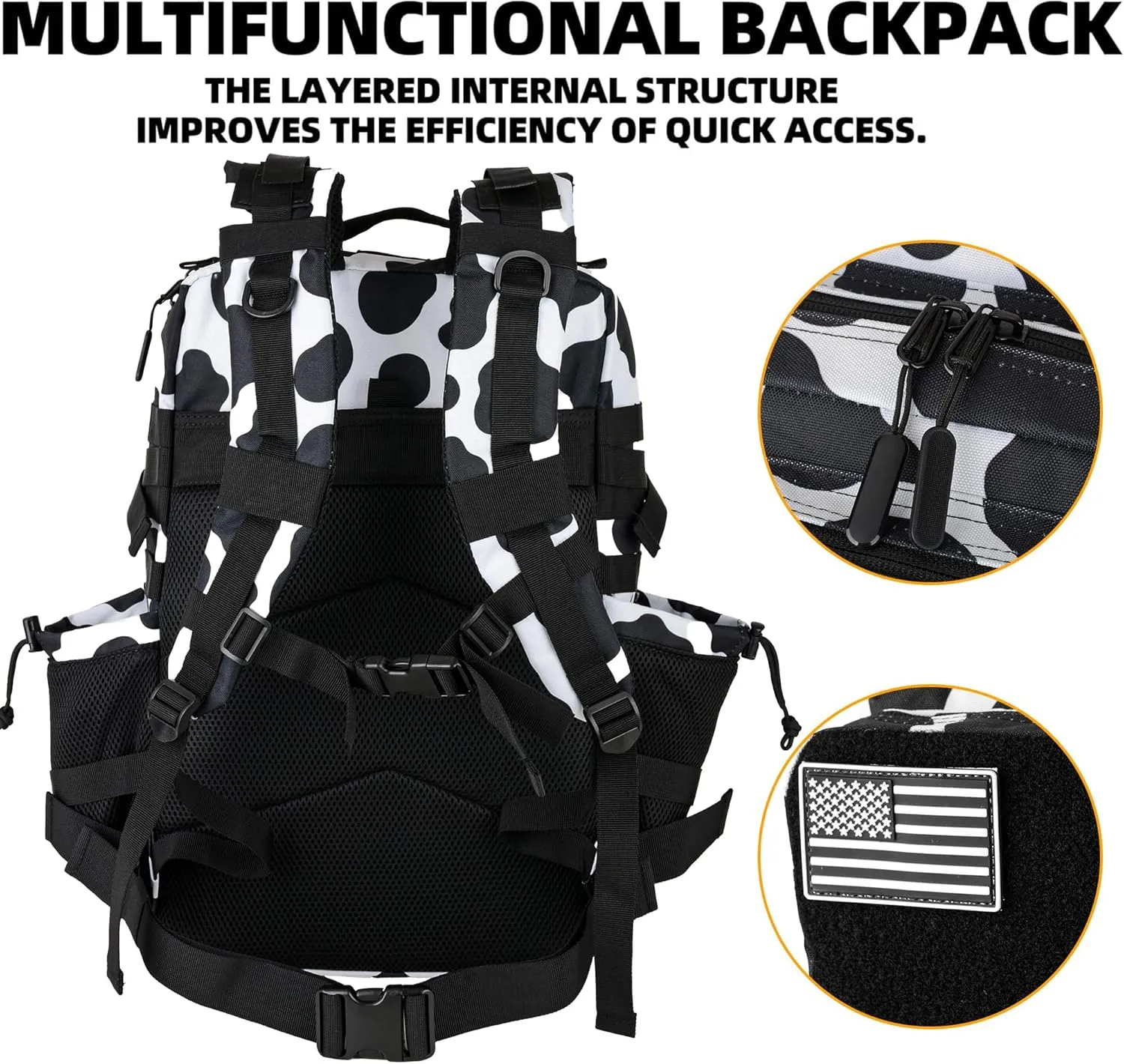 Military Tactical Backpack - 45L Molle Assault Pack for 3-Day Survival, Gym, Hunting, and Daily Use - Versatile Military Backpack & Trekking Day Pack