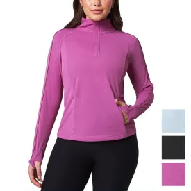 Mondetta Women's Moisture Wicking Quarter-Zip Pullover Sweatshirt Active Top