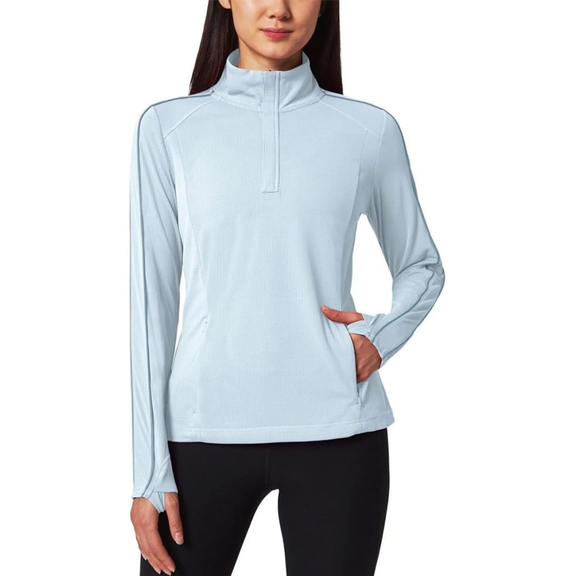 Mondetta Women's Moisture Wicking Quarter-Zip Pullover Sweatshirt Active Top