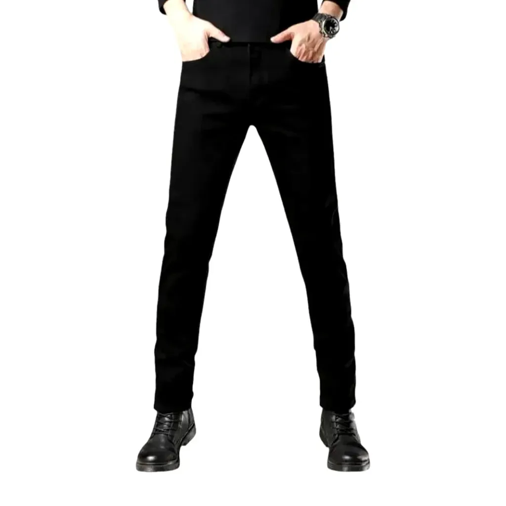 Monochrome slim fit stretchable men's jeans