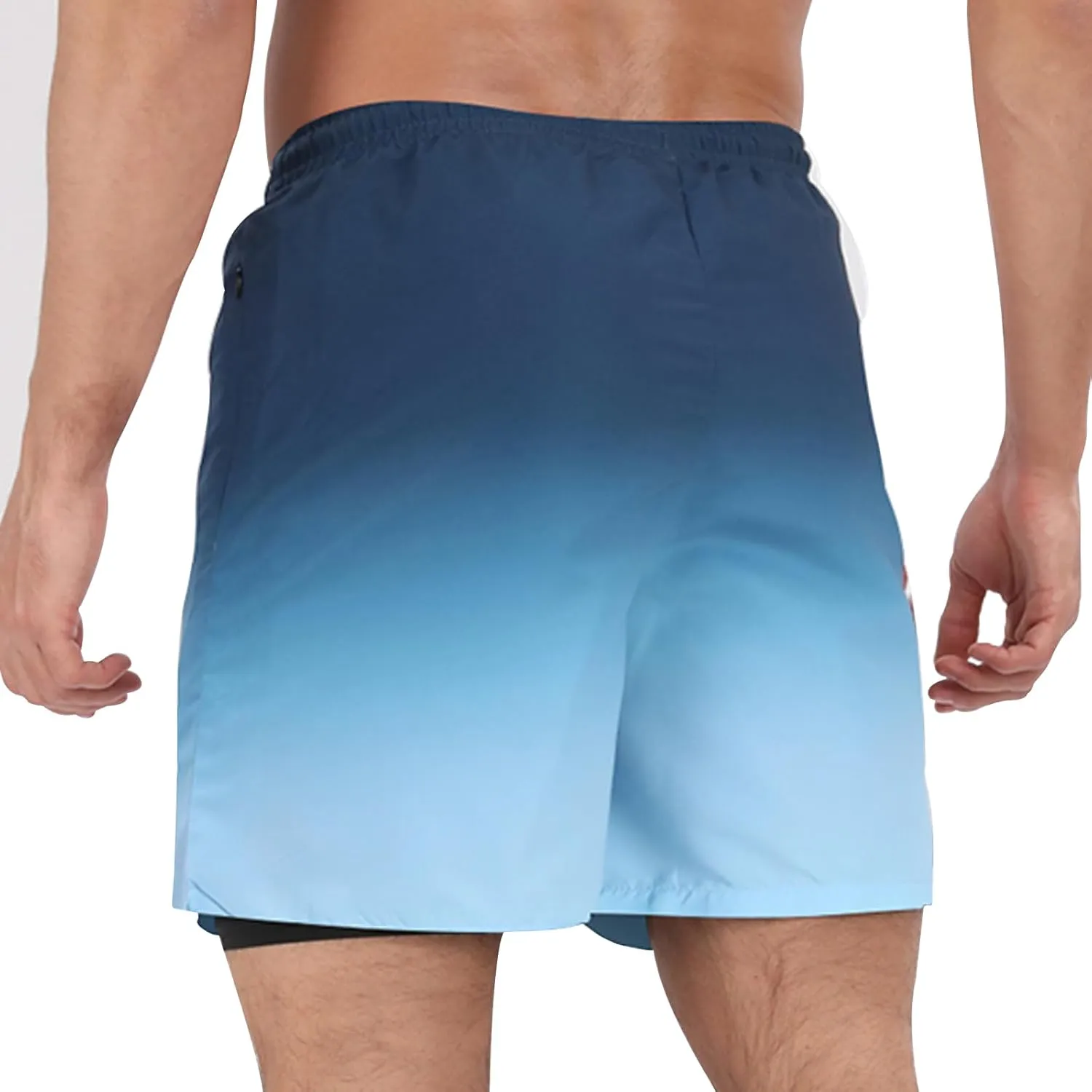 Muscle Killer Men's Swim Trunks with Compression Liner 2 in 1 Board Beach Shorts Quick Dry Swimwear Bathing Suits Swim Short